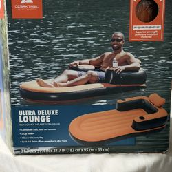 Ozark Trail Ultra Deluxe Lounge Inflatable Float (Raft) River Pool w/ Cup Holders And Rests