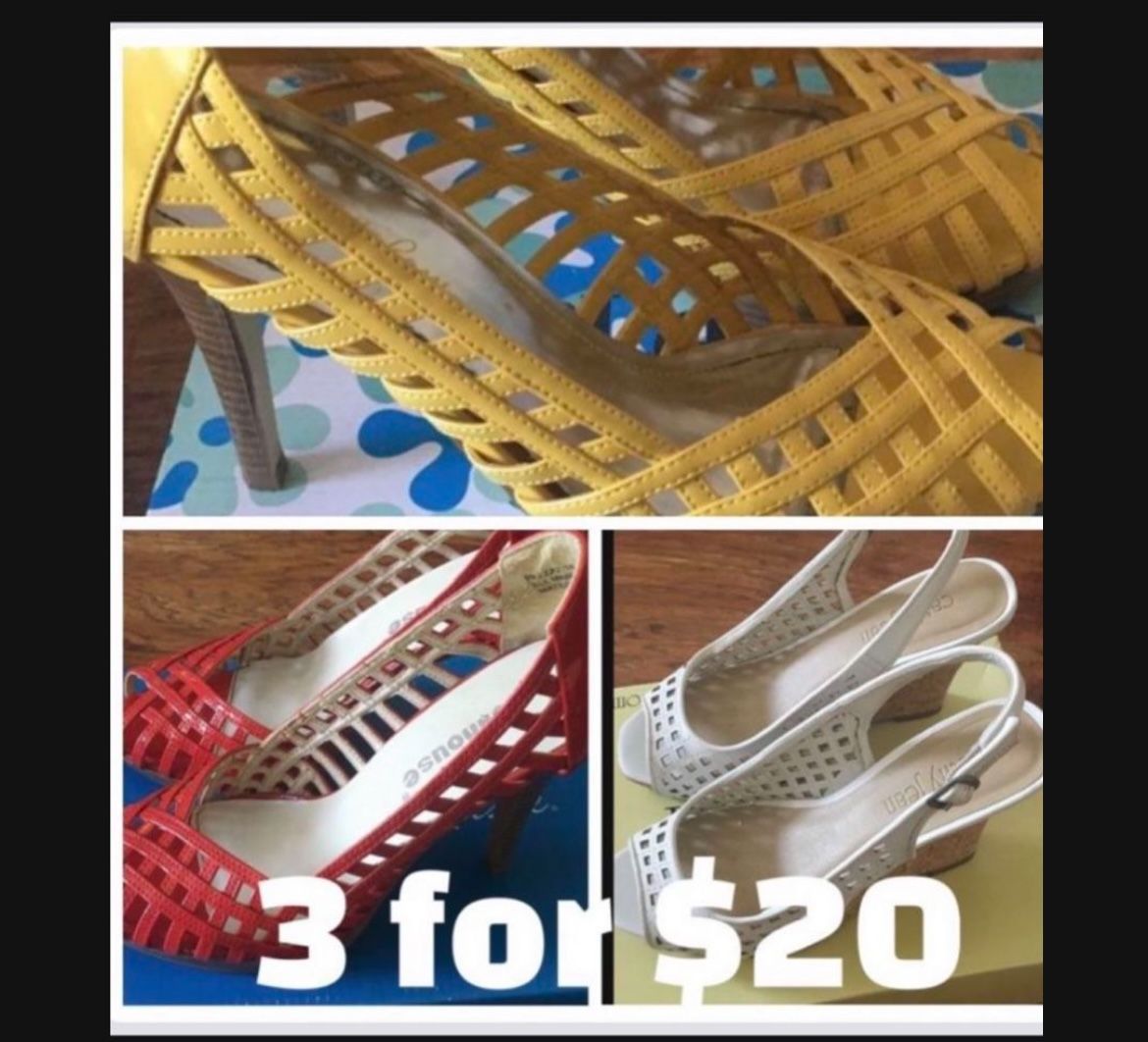 3 Open Toed Shoes 6.5