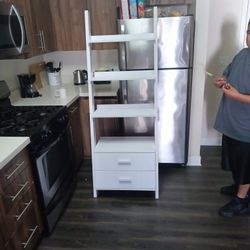 Brand New White Slanted Book Shelf 