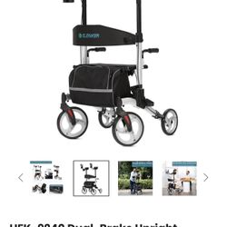 Elenker Dual-Brake Upright walker 10" wheels
