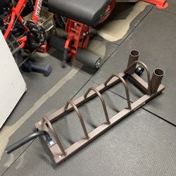 Horizontal Weight Rack With 2 Bar Holder