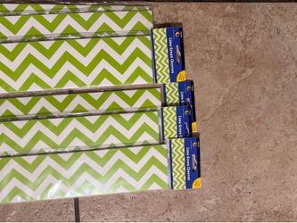 Chevron white and lime green bulletin board border
