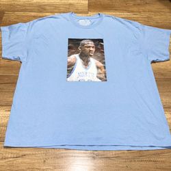 Michael Jordan UNC North Carolina USA Made Powder Blue T Shirt Mens 3XL