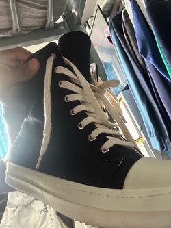 Black Leather High-Top Sneakers