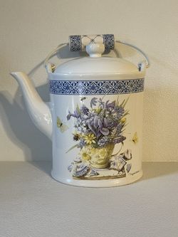 Hallmark Nature's Sketchbook Teapot Marjolein Bastin 7-8 In