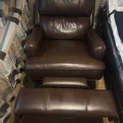Brown Faux Leather Reclainer