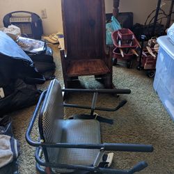 Child's Rocking Chair And High Chair.