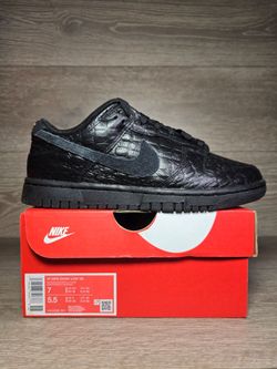 Nike Dunk Low SS Croc Black Metallic Gold Womens Size 7 HV4388 001 New In Box