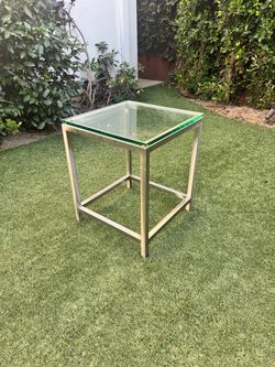 2 end table with Metal frame and glass top in West LA