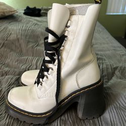 Doc Martens Chesney Leather Flared Heel Boots