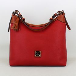 Dooney & Bourke Pebble Grain Red Hobo Shoulder Bag 