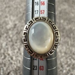 Sterling Size 9 Mop Designer Ring 