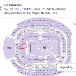 Ed Sheeran Concert Ticket X 4 For sale - Las vegas 9/9/23