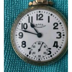 BALL POCKET WATCH IN GREAT SHAPE AND RUNS GREAT