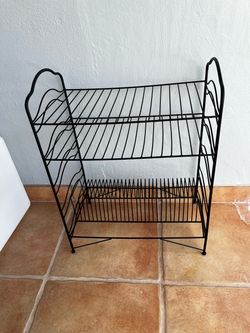 VINTAGE METAL Record LP Vinyl Rack Wire Retro 26” H by 20” W by 11.5” D…$95