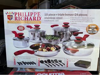 Philippe Richard 10-Piece + Triple Bonus = 24-Piece Stainless Steel Cookware Set