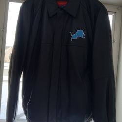 NFL Detroit Lions Lamb Skin Leather Mens Jacket 