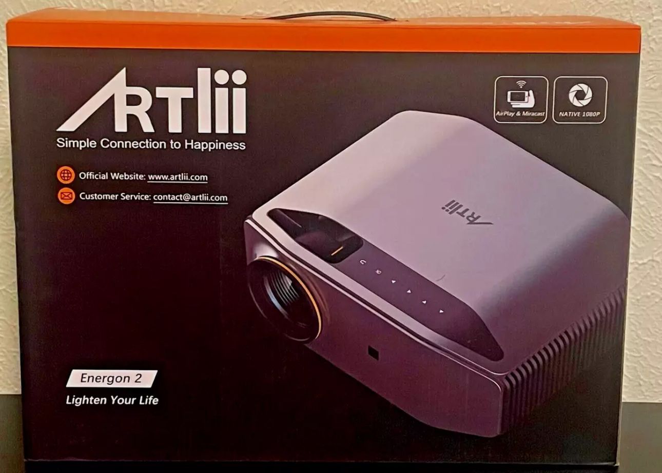 Artlii Energon YG620 FHD WiFi Bluetooth Projector for Home Theater and screen