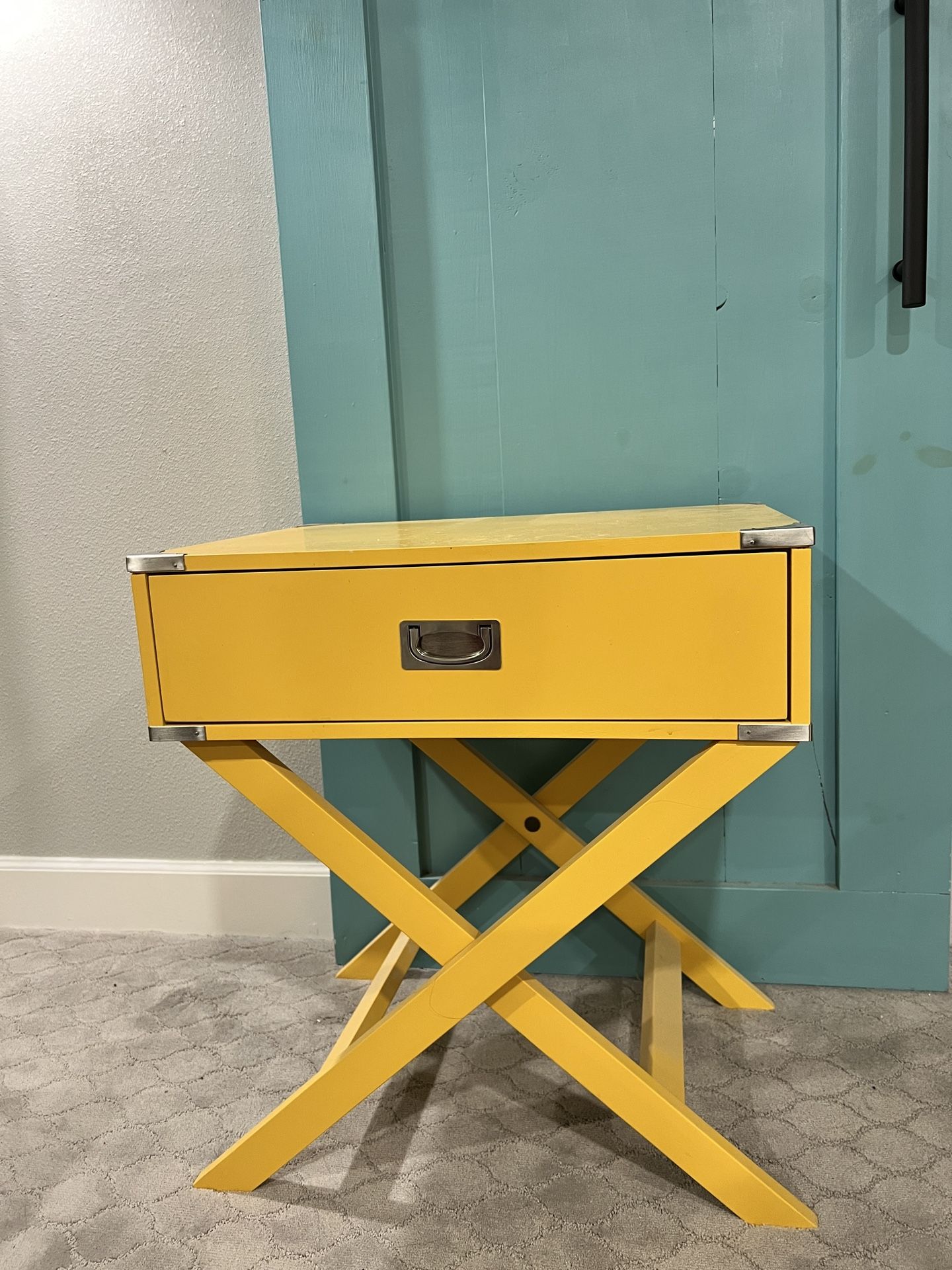 Yellow Small Desk Nightstand Bedside Table