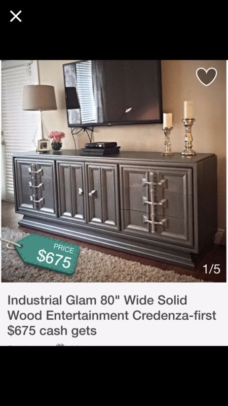 Solid wood entertainment console