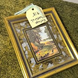 Vintage Pastoral Framed Picture