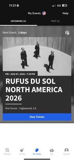 Rufus du sol 1 ticket floor