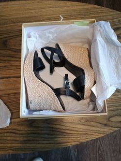 New in Box. Fits Size 7. Michael Kors Jill Wedge Espadrille Sandals