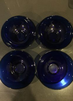 Blue glass bowls