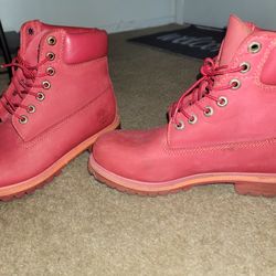 Selling Red Timberlands Size 10w Or 8.5M