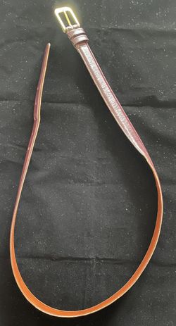 Coach Burgundy Leather Belt Men's Size 38, Gold Buckle, 1" wide