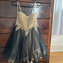 Sparkly Gold/black Short Prom Dress