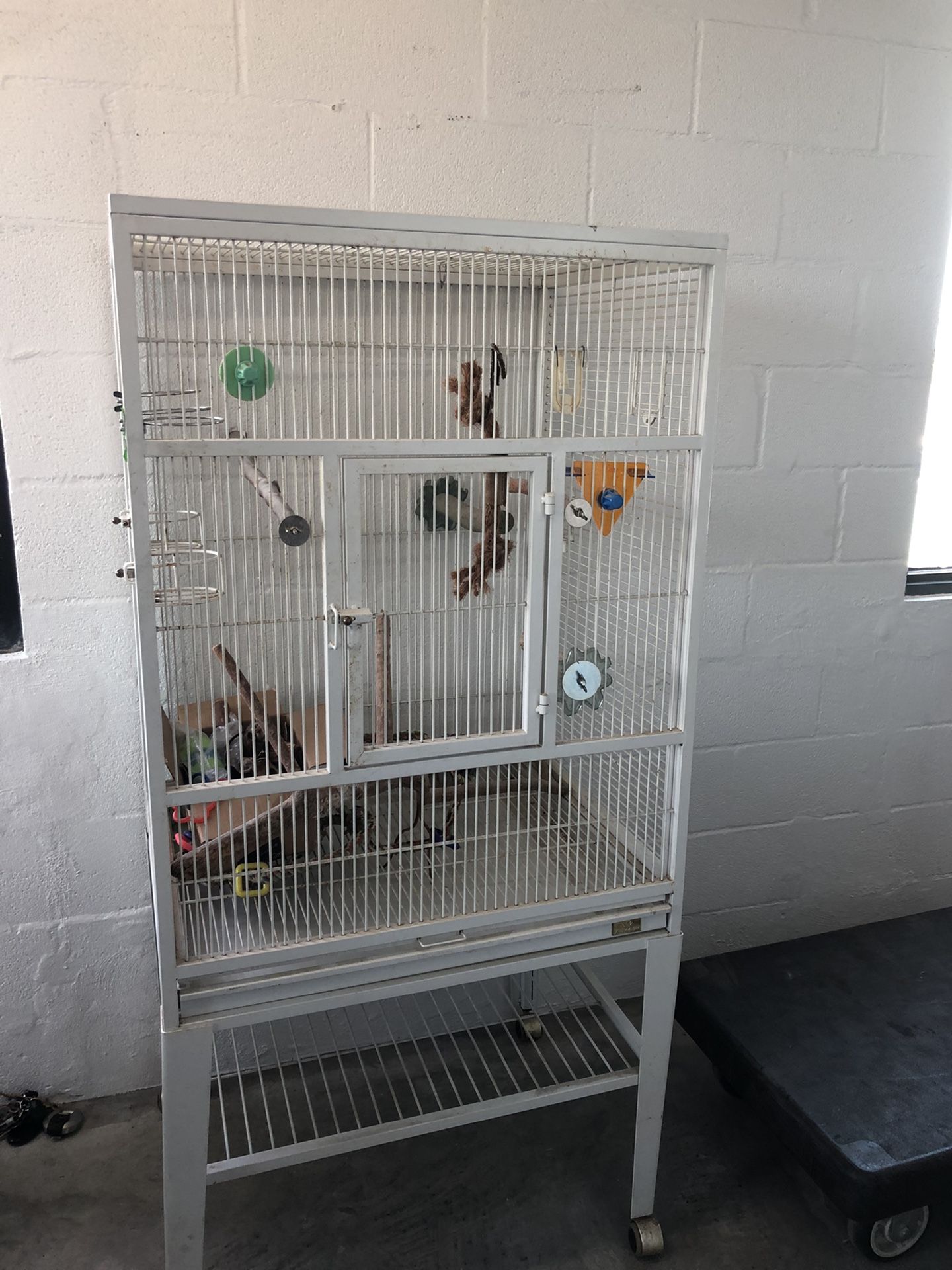 Very large Bird Cage (That Housed Amazon Size Parrot) With Some accessories. Gently Used. Well Maintained