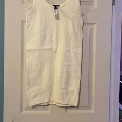 White Ribbed Dress