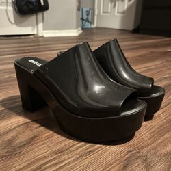 Melissa Wedge Sandal Heels Black Size 8