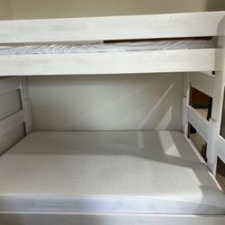 White Wood Bunk Bed FULL AND TWIN MATTRESS INCLUDED!
