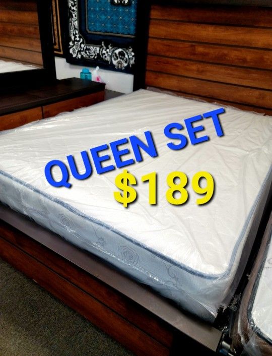 BRAND NEW ===》QUEEN SET $189 !! ✅️ MATTRESS AND BOX SPRING