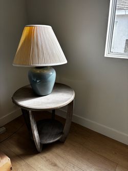 Side table and the lamp