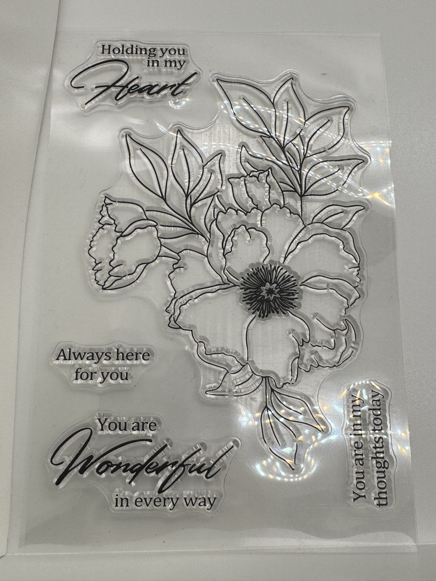 You Are Wonderful Floral Stamp
