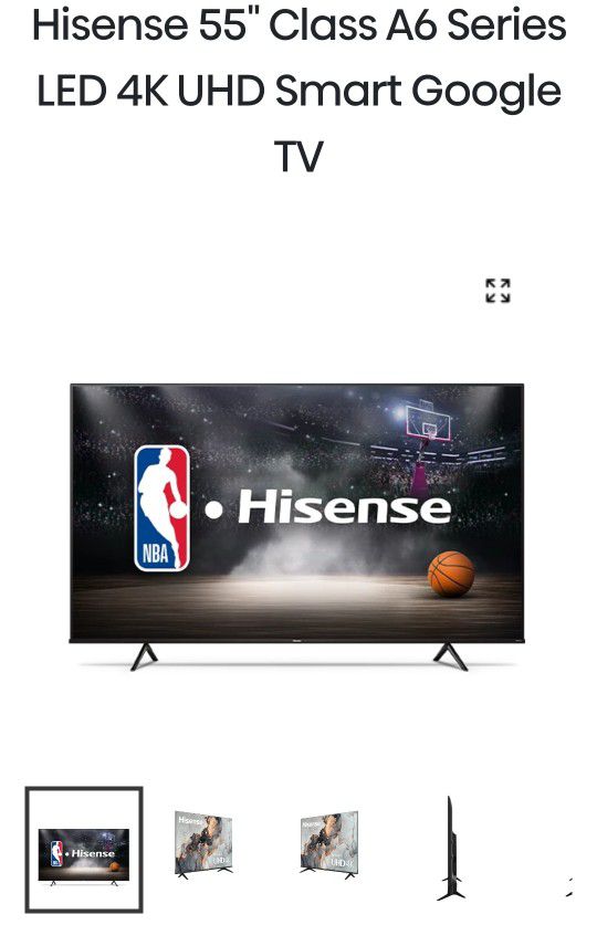 55inch Hisense Google Smart Tv & Remote