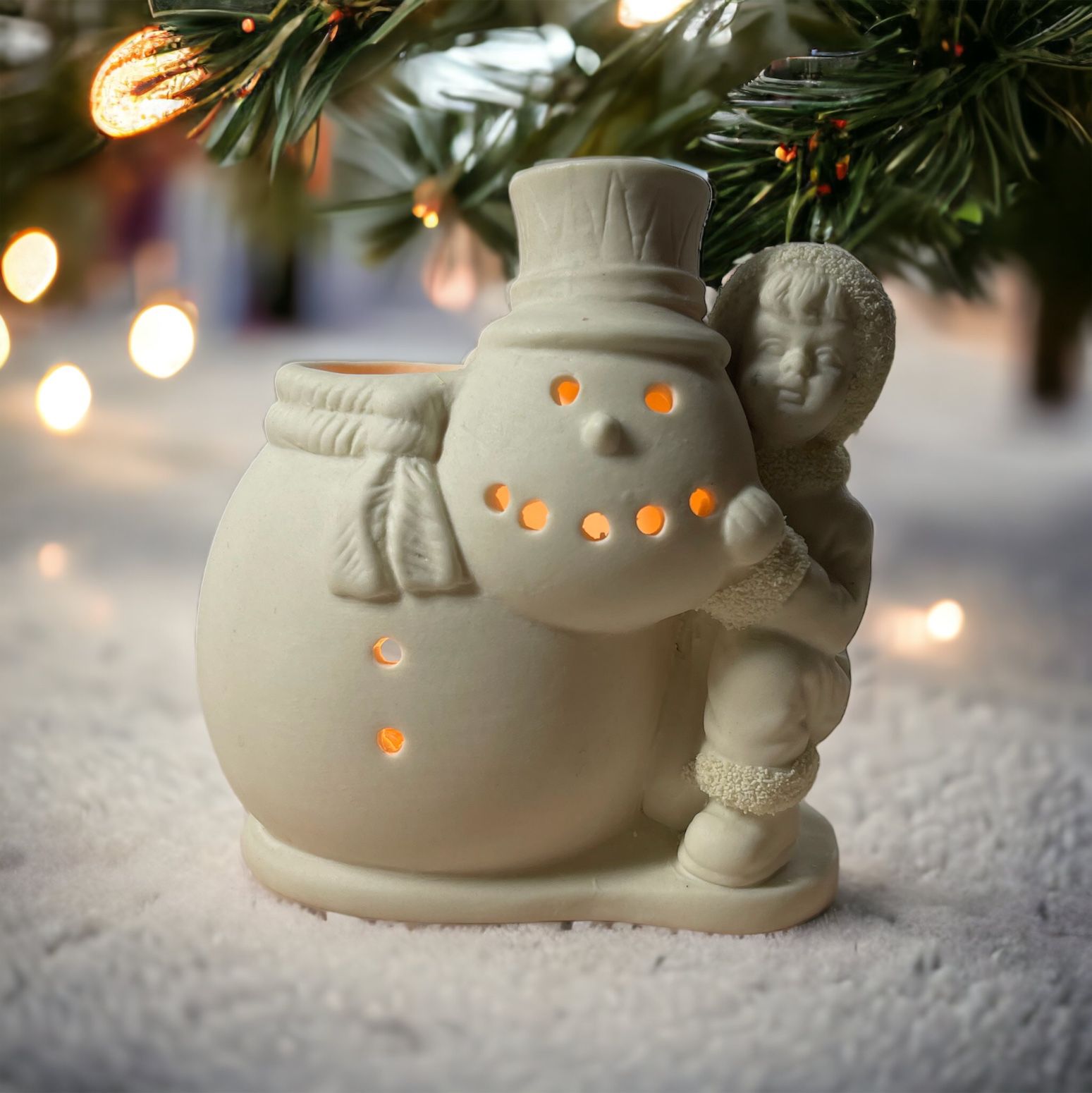 Snowman candle holder