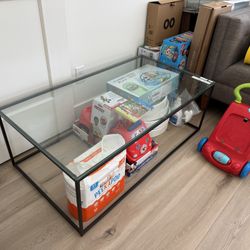 West Elm Glass Coffee Table