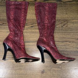 Red Leather Vintage Boots