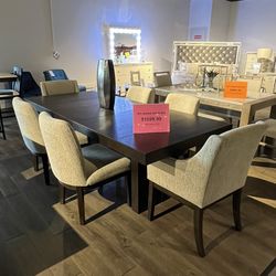 Expresso Dining Table And 6 Chairs