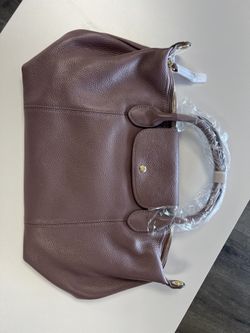 Large Mauve Genuine Leather Tote Handbag – New 