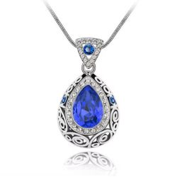 Blue Crystal Waterdrop Pendant 