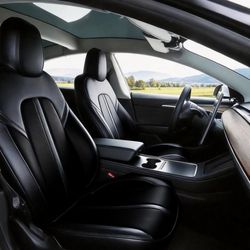 Tesla Model 3 2017-2023 Full Set Nappa Leather Seat Covers Front & Rear 360° Protection