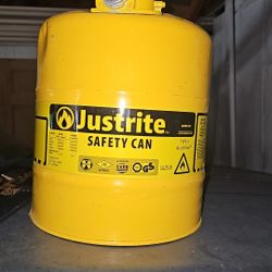 Justrite 5 Gallon, 1" Metal Hose, Steel Safety Can for Diesel