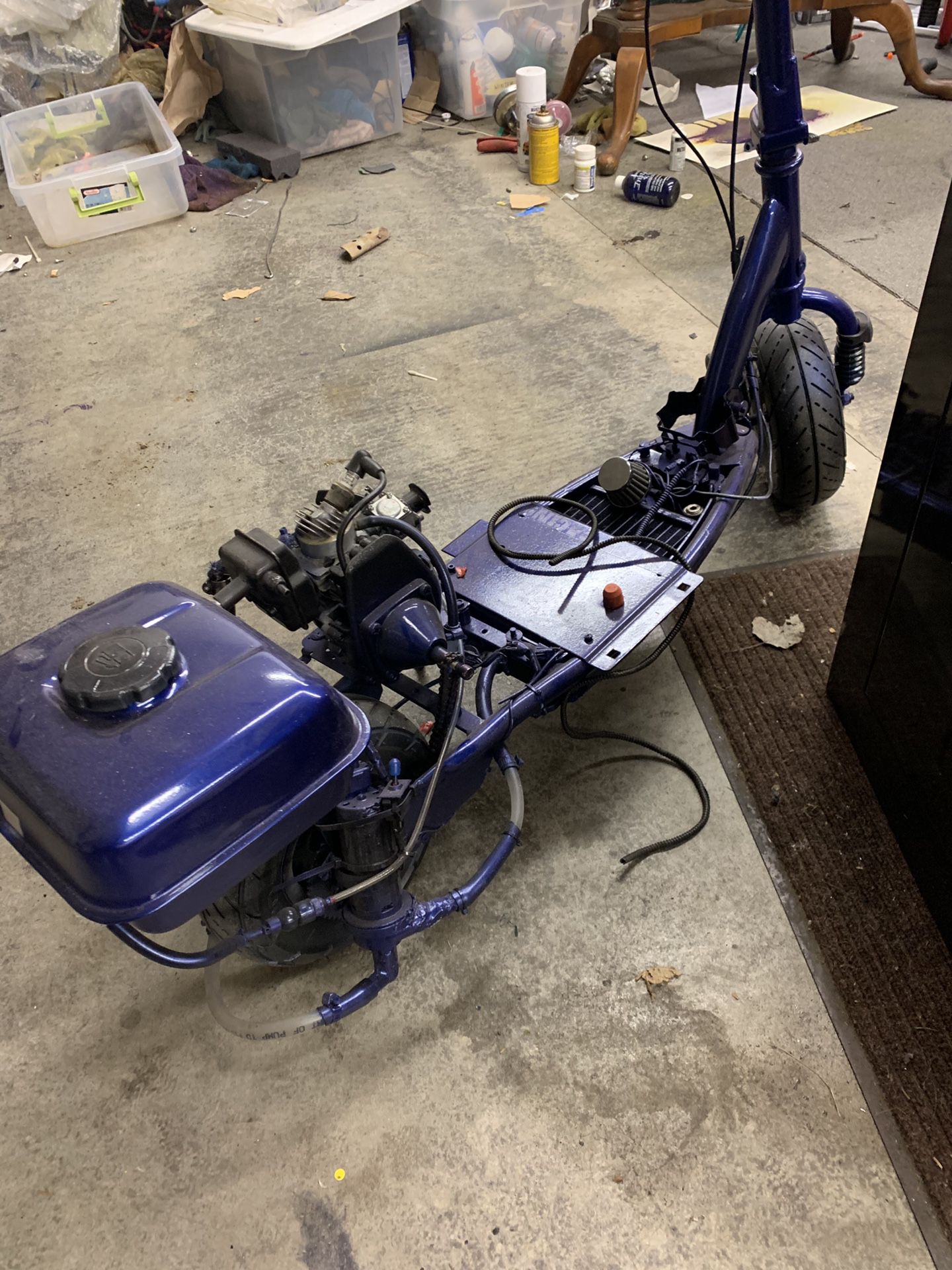 Custom liquid cooled 26cc scooter project not completed yet!!