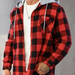 Men’s Plaid Hooded Jacket