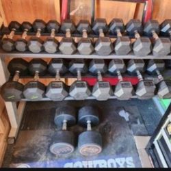 Dumbbell Set With 2 Tier Rack